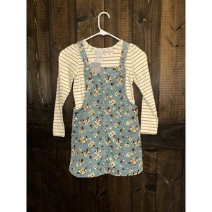 Tahari Girls Size 7 Long Sleeve Corduroy Jumper and Top Fall Floral Autumn NWT